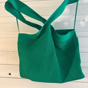 Aritzia Dupe Green Ribbed criss cross top -  Women's